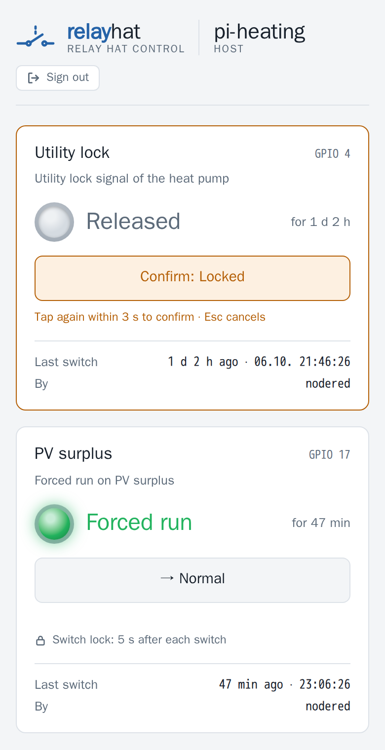 The same page on a phone